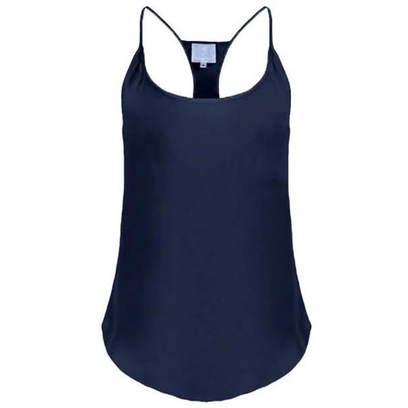 NWT Michelle Farmer 100% Silk Charmeuse Helenita Top in Azure Blue - Picture 2 of 10